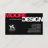 Moderne Bold Typografie Initial Schwarz-weiß Cool Visitenkarte (Rückseite)