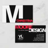 Moderne Bold Typografie Initial Schwarz-weiß Cool Visitenkarte (Vorne/Hinten)