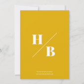 Moderne Bold Typografy Monogram Mustard Yellow Save The Date (Rückseite)