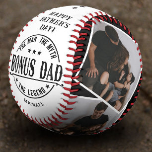 Moderne Bonus-Vater-Zitat & 4x Foto Baseball