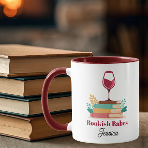 Moderne Book Club Chic Personalisierter Wein Tasse