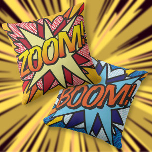 Moderne BOOM ZOOM Comic-Book-Pop-Art Kissen