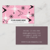 Moderne Boomerangs Pink aus dem Mittelalter Visitenkarte (Vorne/Hinten)