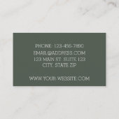 Moderne Boomerangs Sage Green Visitenkarte (Rückseite)