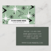 Moderne Boomerangs Sage Green Visitenkarte (Vorne/Hinten)