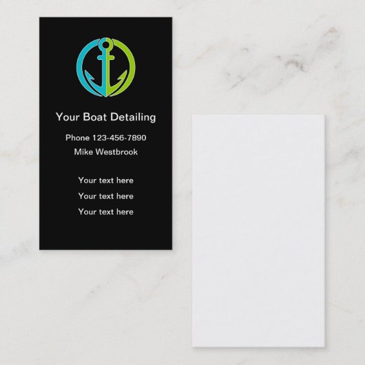 Moderne Boote mit detaillierten Visitenkarten Visitenkarte (Vorne/Hinten)