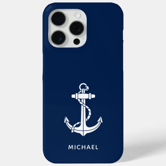Moderne Bootsanker Minimalistischer individueller Case-Mate iPhone Hülle (Rückseite)