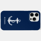 Moderne Bootsanker Minimalistischer individueller Case-Mate iPhone Hülle (Rückseite (Horizontal))