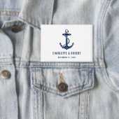 Moderne Bootsanker-Strand-Hochzeitsgeschenk Button (Insitu)