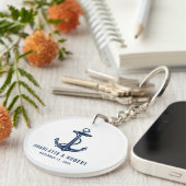 Moderne Bootsanker-Strand-Hochzeitsgeschenk Schlüsselanhänger (Vorderseite rechts)