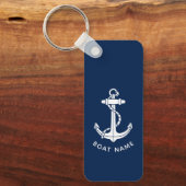 Moderne Bootsanker und Name Captain Schlüsselanhänger (Vorderseite)