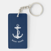 Moderne Bootsanker und Name Captain Schlüsselanhänger (Rückseite)