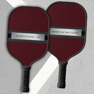 Moderne bordeauxrote monogrammierte Richter-Pickle Pickleball Schläger