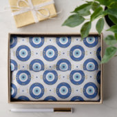 Moderne Böser Blick Muster Blau & Gold Schutz Seidenpapier (Geschenk)