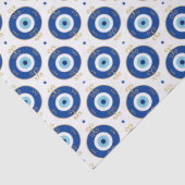Moderne Böser Blick Muster Blau & Gold Schutz Seidenpapier (Detail)