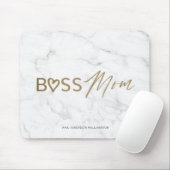 Moderne Boss-Mama Stilvoller Graumarmor Mousepad (Mit Mouse)