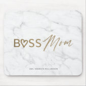 Moderne Boss-Mama Stilvoller Graumarmor Mousepad (Vorne)