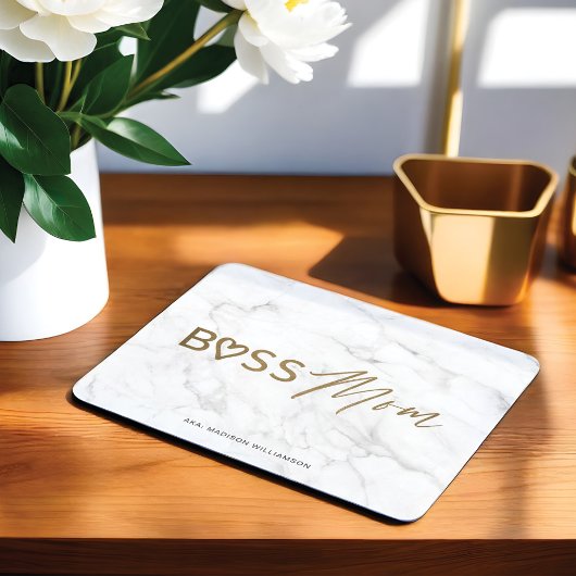 Moderne Boss-Mama Stilvoller Graumarmor Mousepad