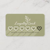 Moderne Botanic Line-Art Zweigstelle Loyalty Card Treuekarte (Vorderseite)