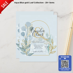 Moderne Botanica; Aqua SeaGlass Gold Wedite Einlad