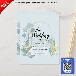 Moderne Botanica; Aqua SeaGlass Gold Wedite Einlad