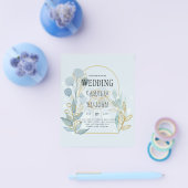 Moderne Botanica; Aqua SeaGlass Gold Wedite Einlad Flyer (Einzeln)