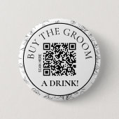 Moderne Botanik Kauf dem Bräutigam einen Drink QR- Button (Vorderseite)