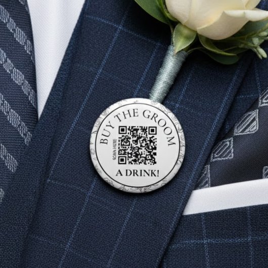 Moderne Botanik Kauf dem Bräutigam einen Drink QR- Button