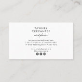 Moderne botanisch anstrichene Aquarellfarben-Blätt Visitenkarte (Rückseite)