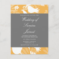 Moderne botanisch-gelbgraue Tulip Hochzeit