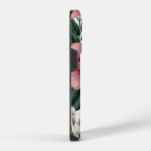 Moderne botanisch-rosa Blume Mit Monogramm iPhone Hülle (Rechte Seite)