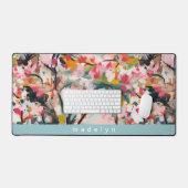 Moderne botanische Abstrakte Kunst Personalisiert Schreibtischunterlage (Tastatur & Maus)