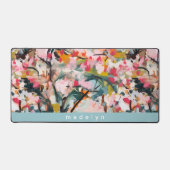 Moderne botanische Abstrakte Kunst Personalisiert Schreibtischunterlage (Vorderseite)