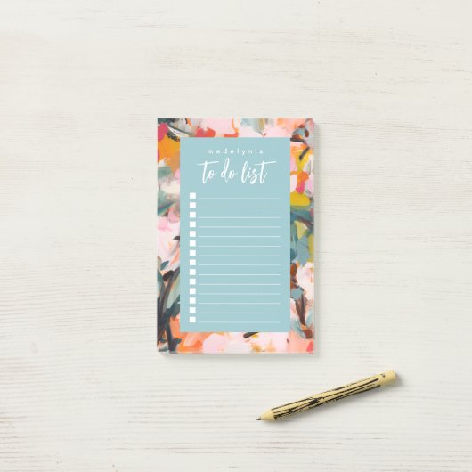 Moderne botanische Abstrakte Kunst Post-it Klebezettel (Auf Schreibtisch)