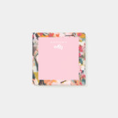 Moderne botanische abstrakte Kunst Rosa Post-it Klebezettel (Vorderseite)