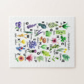 Moderne botanische Alphabet-Pflanze Puzzle (Horizontal)