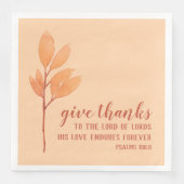 Moderne botanische Aquarellfarben dank Schrift Serviette (Vorderseite)