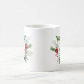moderne botanische Aquarellfeiertage Monogramm Kaffeetasse (Mittel)