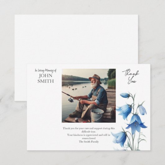 Moderne botanische Beerdigung Dankeskarte (Vorne/Hinten)