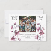 Moderne botanische Beerdigung Dankeskarte (Vorderseite)