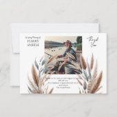 Moderne botanische Beerdigung Dankeskarte (Vorderseite)