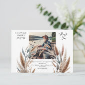 Moderne botanische Beerdigung Dankeskarte (Stehend Vorderseite)