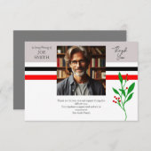 Moderne botanische Beerdigung Dankeskarte (Vorne/Hinten)