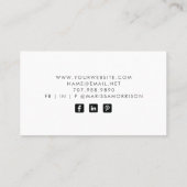 Moderne Botanische Bezeichnung Script Type Busines Visitenkarte (Rückseite)