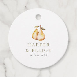 Moderne Botanische Birnen-Circle Wedding Geschenkanhänger