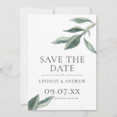 Moderne botanische Blätter Ankündigung Datum freih (Vorderseite)