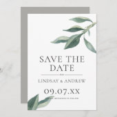 Moderne botanische Blätter Ankündigung Datum freih (Vorne/Hinten)