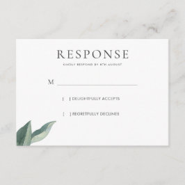 Moderne botanische Blätter für Hochzeitsreaktion RSVP Karte