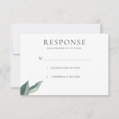 Moderne botanische Blätter für Hochzeitsreaktion RSVP Karte (Vorderseite)
