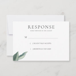 Moderne botanische Blätter für Hochzeitsreaktion RSVP Karte